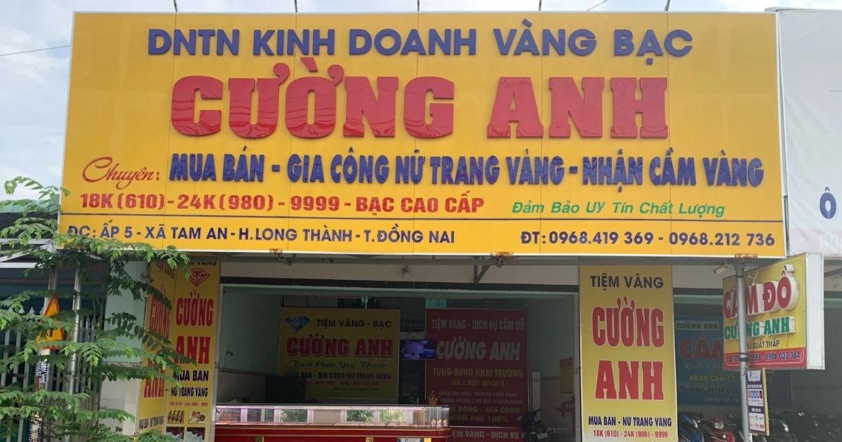 Giá vàng Cường Anh hôm nay, giá vàng tiệm vàng Cường Anh mới nhất